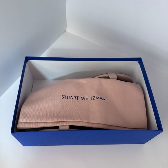 NIB Stuart Weitzman Criss Cross Bow Knot Block Heel Sandals in Dolce Pink Size 9 - Picture 12 of 14